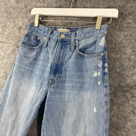 Madewell Jeans 23 Dadjean Light Blue High Rise Denim Boyfriend Bleached Edition - Picture 5 of 16